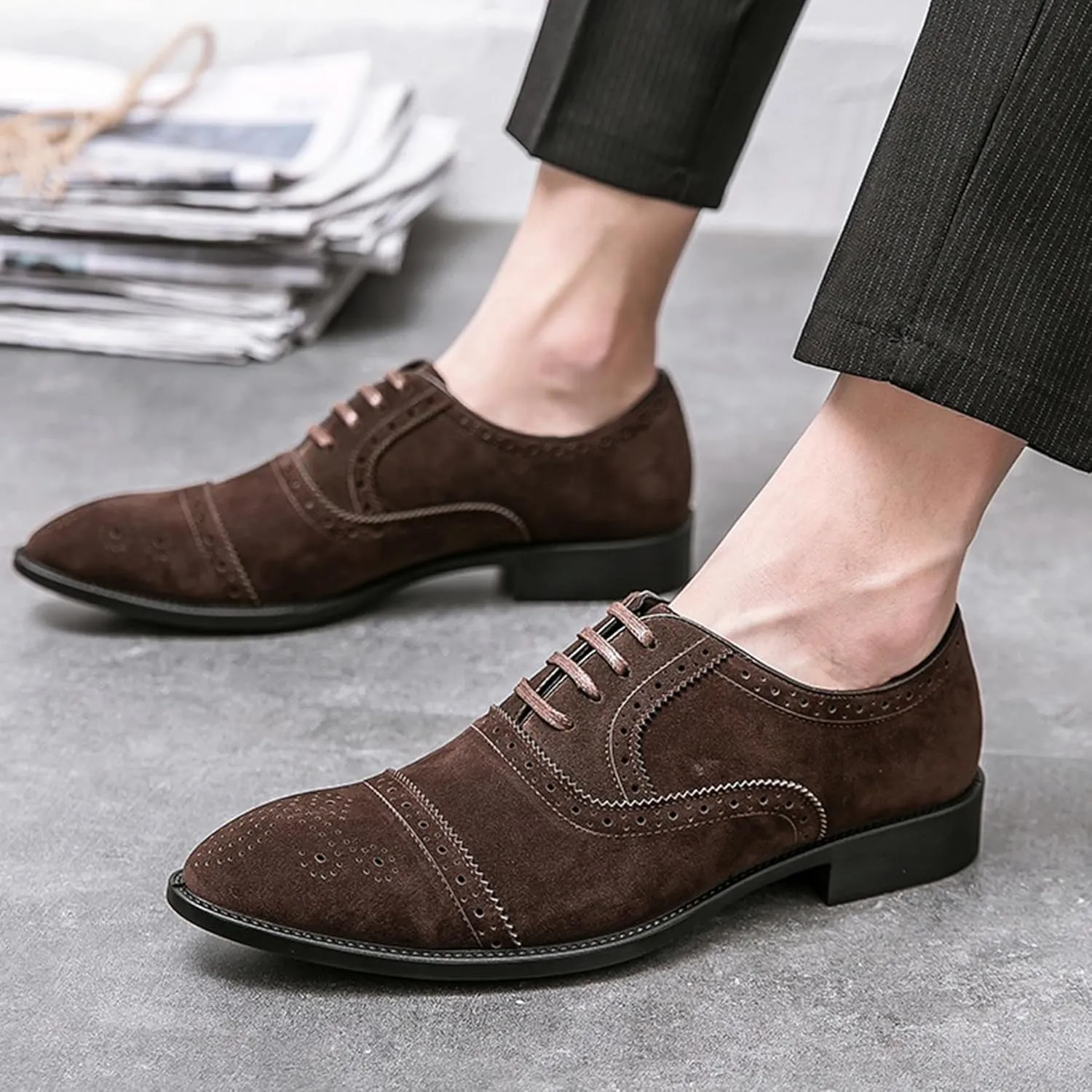 ADMLZQQ Men Wedding Shoes Fashion Classic Casual Leather Shoes Modern Business Formal Shoes Dress Shoes for Men