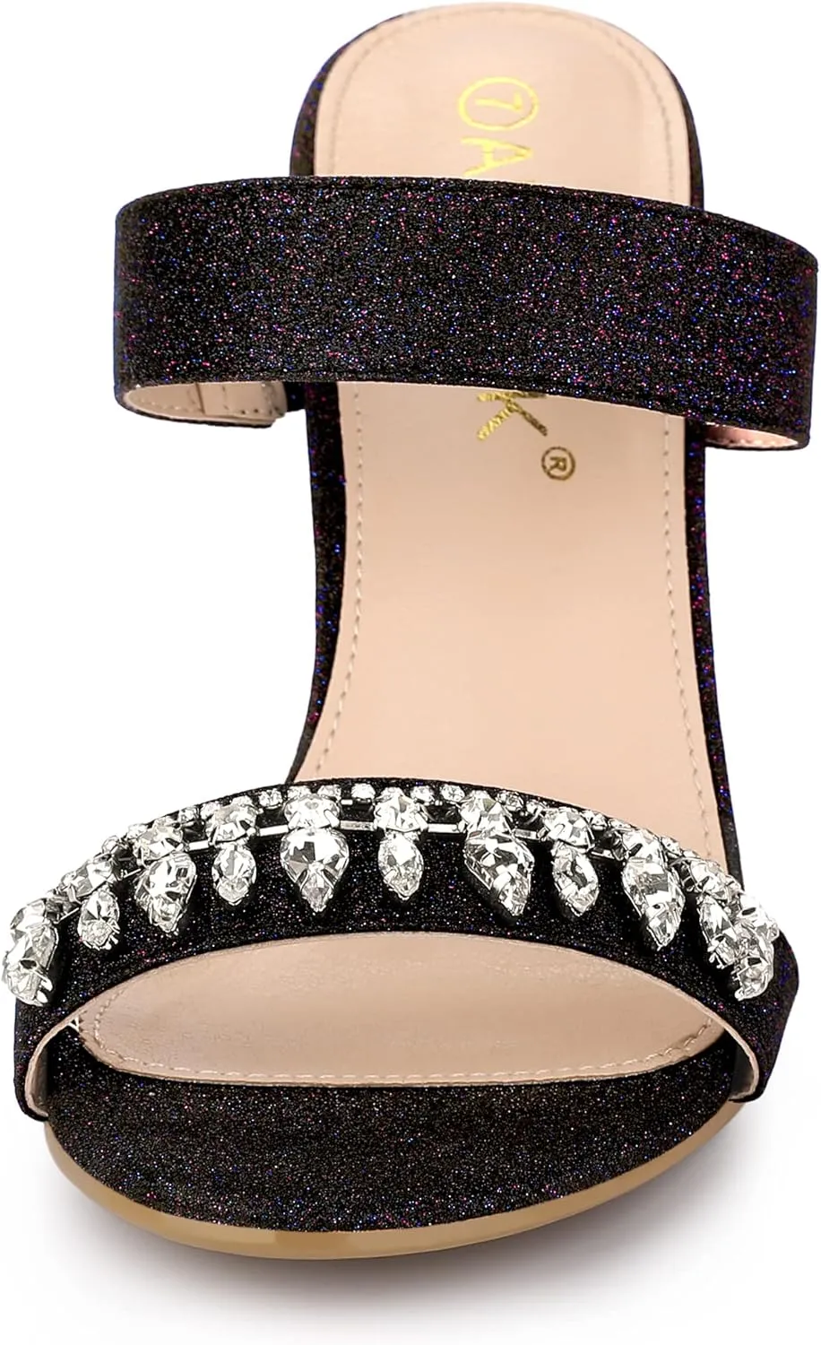 Allegra K Women's Glitter Rhinestone Stiletto Heels Sandals
