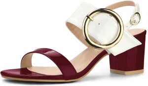 Allegra K Women's Slingback Block High Heel Sandals