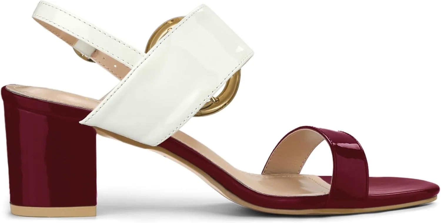 Allegra K Women's Slingback Block High Heel Sandals