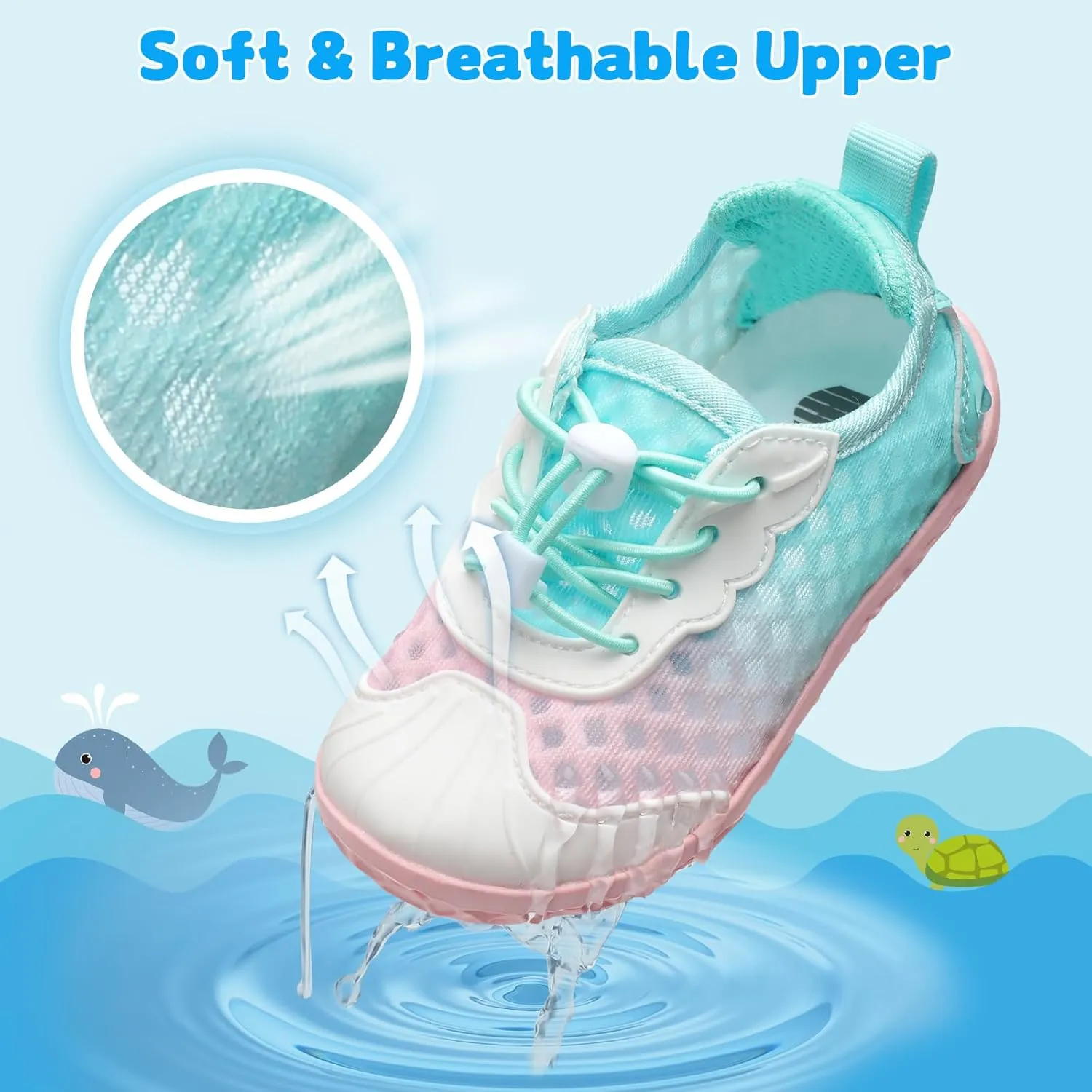 BARERUN Toddler Water Shoes Barefoot Kids Water Shoes Boys Girls Aqua Socks Quick-Dry Breathable Toddler Sandals Slip on Indoor Outdoor Walking Shoes for Beach Swim Pool