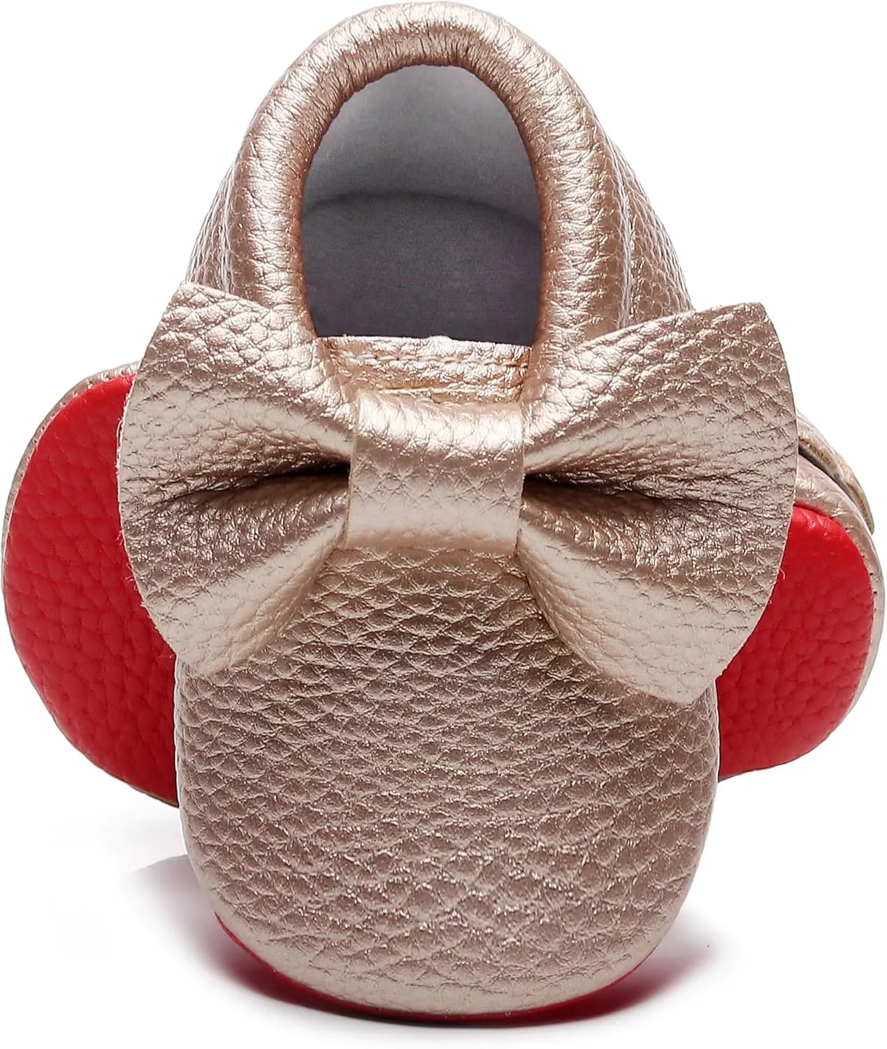 Bebila Double Bow Fringe Baby Moccasins - Soft Sole Baby Shoes Girls Toddler Crib Flats