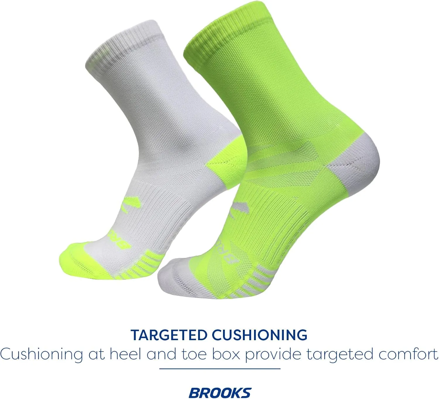 Brooks Ghost Lite Crew Socks I Performance Running, Comfort Fit with Arch Support for Men & Women (2-Pack Set)