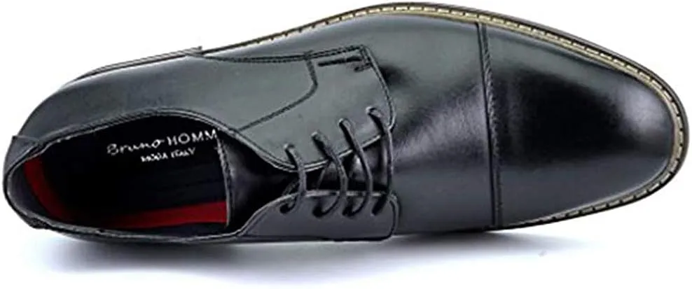 Bruno Moda Italy Men's Prince Classic Modern Formal Oxford Wingtip Lace Up Dress Shoes