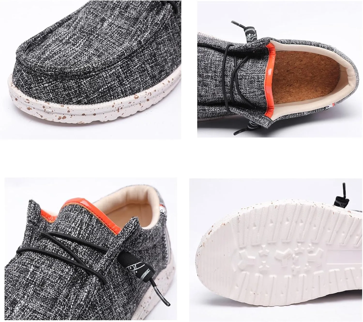 Canvas Boat Shoes Men,Fashion Slip Resistant Mens Loafers Slip On,Classic Look Lightweight Breathable Deck Shoes,Comfort Fit & Wet Grip Rubber Soles