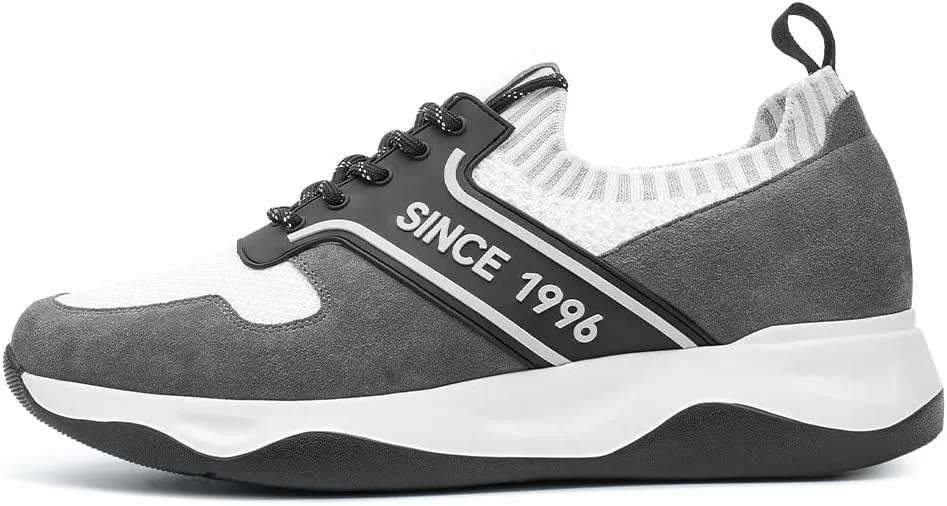 CHAMARIPA Men's Height Increasing Elevator Shoes Invisible Sneakers Lifting Shoes Hidden Heel Trainers