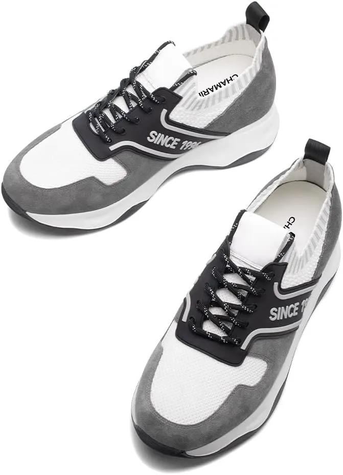CHAMARIPA Men's Height Increasing Elevator Shoes Invisible Sneakers Lifting Shoes Hidden Heel Trainers