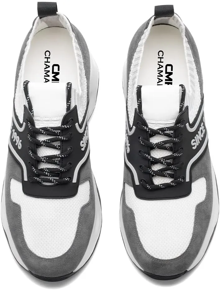 CHAMARIPA Men's Height Increasing Elevator Shoes Invisible Sneakers Lifting Shoes Hidden Heel Trainers