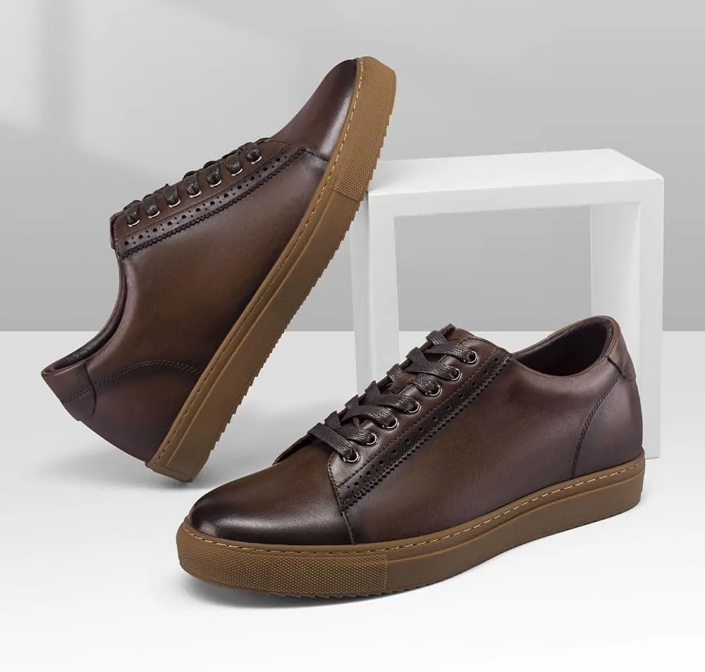 CHAMARIPA Men's Invisible Height Increasing Elevator Shoes Sneakers Lifting Shoes Taller Hidden Heel Trainers