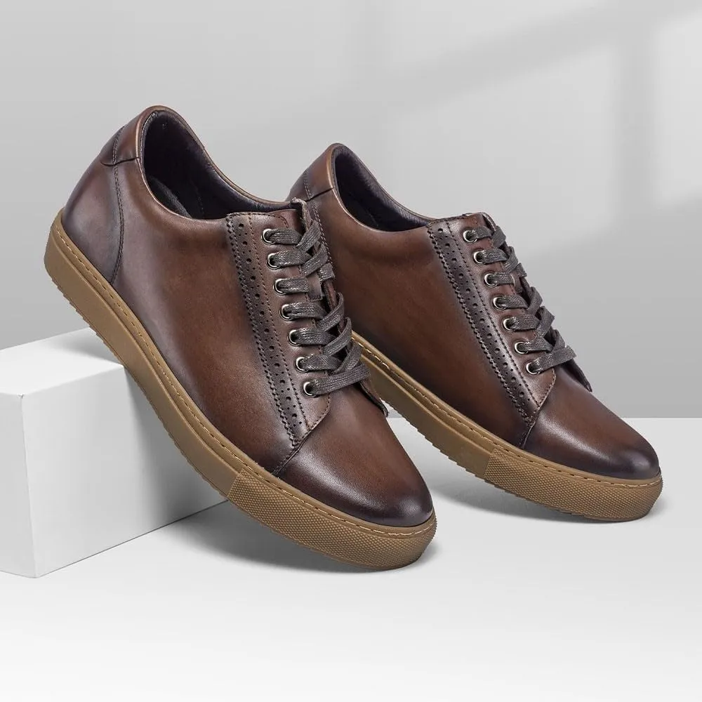 CHAMARIPA Men's Invisible Height Increasing Elevator Shoes Sneakers Lifting Shoes Taller Hidden Heel Trainers