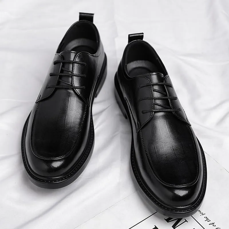 Classic Men's Leather Dress Shoes Modern Formal Lace Up Oxford Shoes for Men Fashion Wingtip Brogue Shoes(6)
