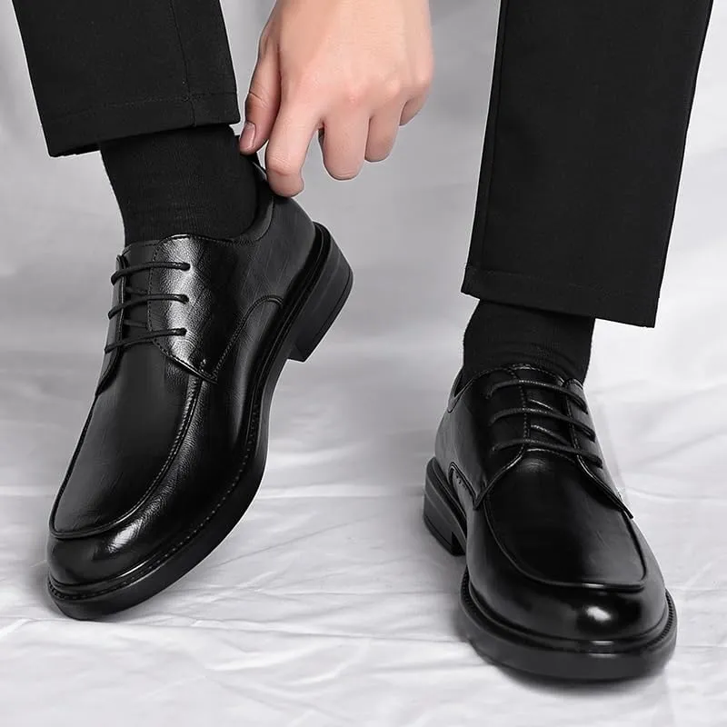 Classic Men's Leather Dress Shoes Modern Formal Lace Up Oxford Shoes for Men Fashion Wingtip Brogue Shoes(6)