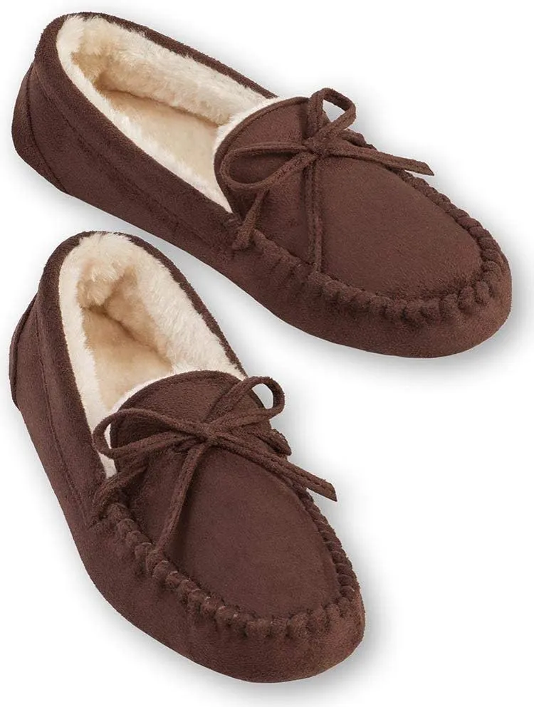 Collections Etc Women's Faux Suede Moccasins