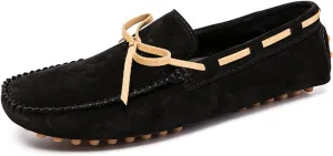 Driving Moccasins for Men Round Toe PU Leather Moccasins Boat Shoes Resistant Flat Heel Anti-Slip Outdoor Slip On for Any Attire