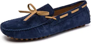 Driving Moccasins for Men Round Toe PU Leather Moccasins Boat Shoes Resistant Flat Heel Anti-Slip Outdoor Slip On for Any Attire
