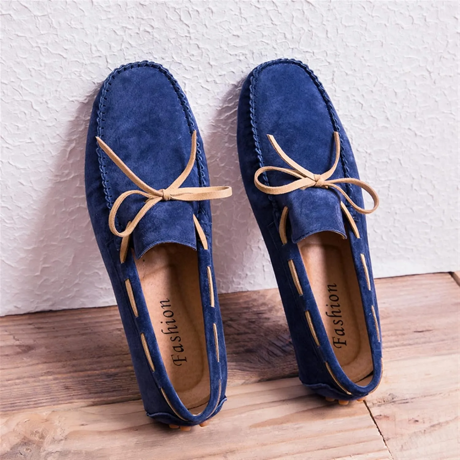 Driving Moccasins for Men Round Toe PU Leather Moccasins Boat Shoes Resistant Flat Heel Anti-Slip Outdoor Slip On for Any Attire