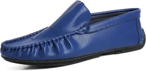 Driving Moccasins for Men Stitching Details Slip On Moccasins Shoes Vegan Leather Anti-Slip Resistant Flat Heel Driving Slip On for Any Attire