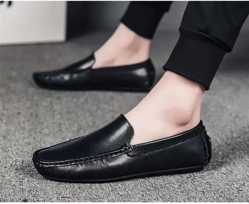 Driving Moccasins Loafer Shoes for Men Venetian Loafers Simple Lightweight Vegan Leather Lightweight Anti-Slip Resistant Walking Slip On