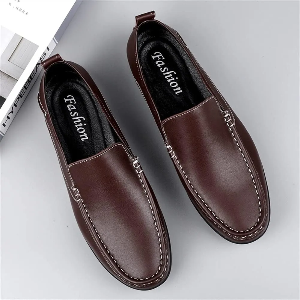 Driving Moccasins Smoking Loafer for Men Simple Venetian Loafers Moccasins Shoes Leather Lightweight Anti-Slip Resistant Casual Slip On for Any Attire