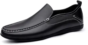 Driving Moccasins Smoking Loafer for Men Simple Venetian Loafers Moccasins Shoes Leather Lightweight Anti-Slip Resistant Casual Slip On for Any Attire