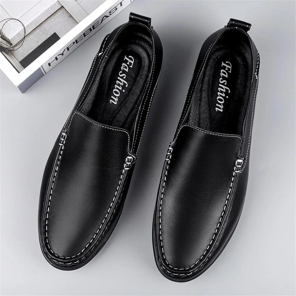 Driving Moccasins Smoking Loafer for Men Simple Venetian Loafers Moccasins Shoes Leather Lightweight Anti-Slip Resistant Casual Slip On for Any Attire