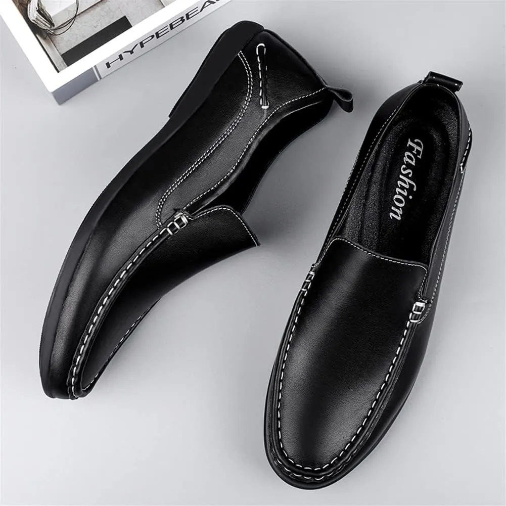 Driving Moccasins Smoking Loafer for Men Simple Venetian Loafers Moccasins Shoes Leather Lightweight Anti-Slip Resistant Casual Slip On for Any Attire
