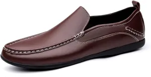 Driving Moccasins Smoking Loafer for Men Simple Venetian Loafers Moccasins Shoes Leather Lightweight Anti-Slip Resistant Casual Slip On for Any Attire