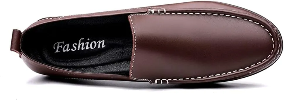 Driving Moccasins Smoking Loafer for Men Simple Venetian Loafers Moccasins Shoes Leather Lightweight Anti-Slip Resistant Casual Slip On for Any Attire