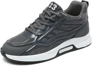 FLIOZY Men’s Invisible Height Increasing Elevator Sneakers – 2.36” Hidden Heel Trainers, Lace-Up Fashion Sports Shoes for a Taller Look, Lightweight & Breathable