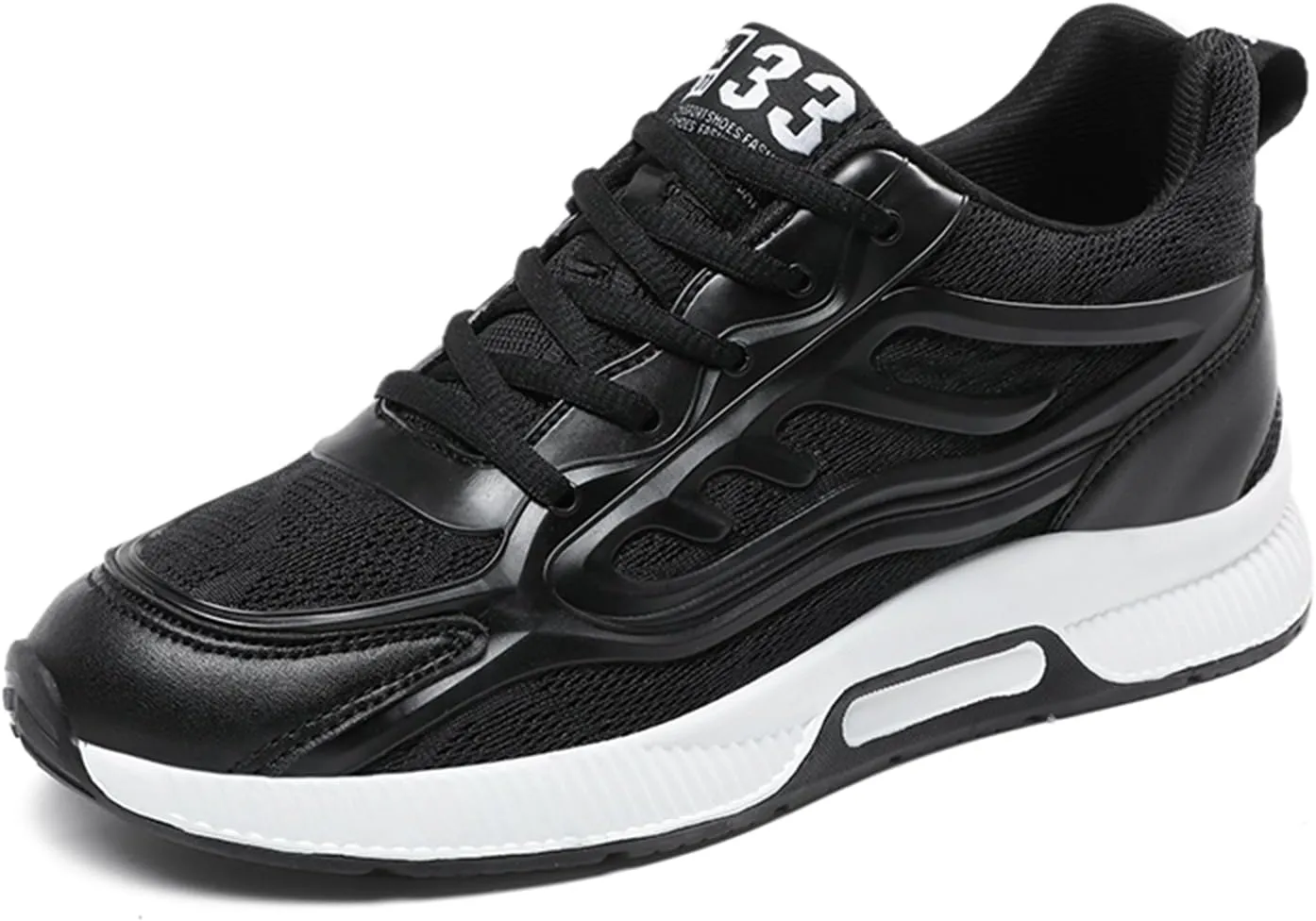 FLIOZY Men’s Invisible Height Increasing Elevator Sneakers – 2.36” Hidden Heel Trainers, Lace-Up Fashion Sports Shoes for a Taller Look, Lightweight & Breathable