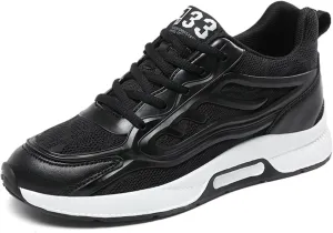 FLIOZY Men’s Invisible Height Increasing Elevator Sneakers – 2.36” Hidden Heel Trainers, Lace-Up Fashion Sports Shoes for a Taller Look, Lightweight & Breathable