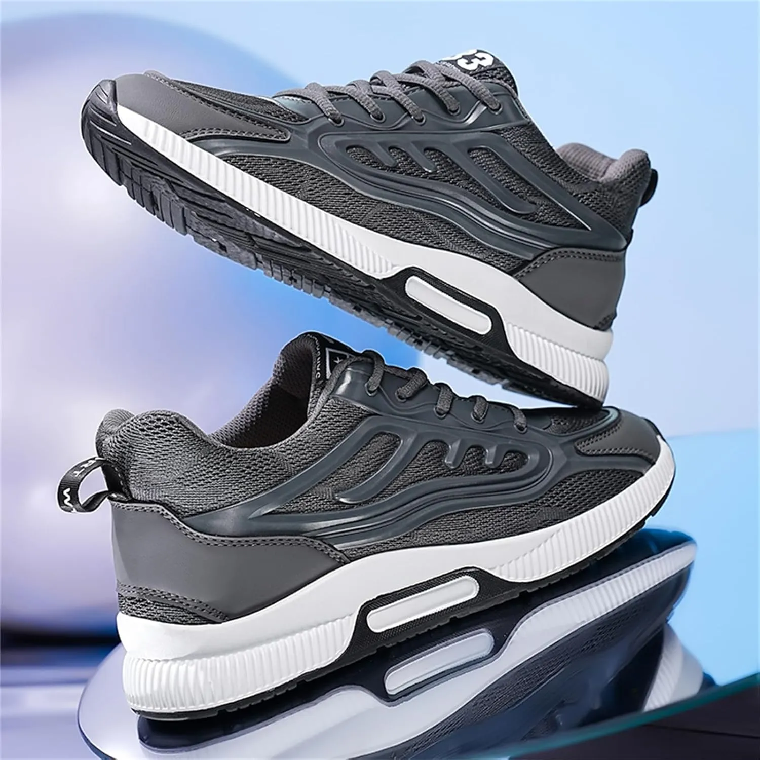FLIOZY Men’s Invisible Height Increasing Elevator Sneakers – 2.36” Hidden Heel Trainers, Lace-Up Fashion Sports Shoes for a Taller Look, Lightweight & Breathable