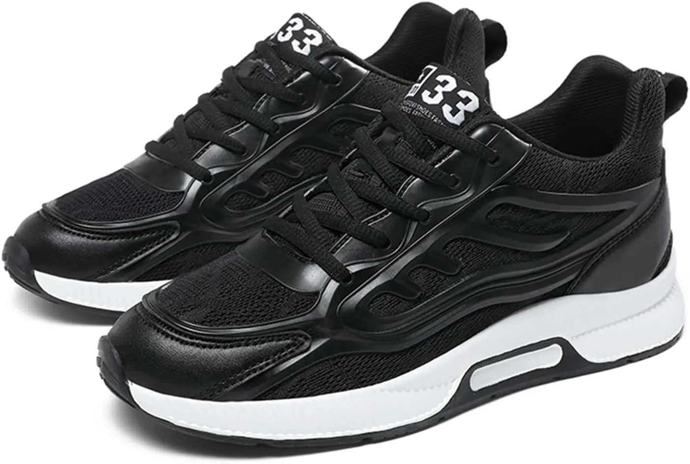 FLIOZY Men’s Invisible Height Increasing Elevator Sneakers – 2.36” Hidden Heel Trainers, Lace-Up Fashion Sports Shoes for a Taller Look, Lightweight & Breathable