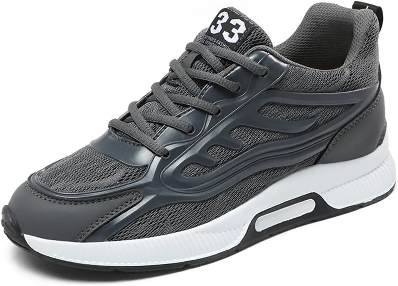FLIOZY Men’s Invisible Height Increasing Elevator Sneakers – 2.36” Hidden Heel Trainers, Lace-Up Fashion Sports Shoes for a Taller Look, Lightweight & Breathable