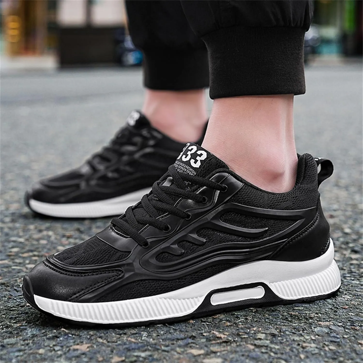 FLIOZY Men’s Invisible Height Increasing Elevator Sneakers – 2.36” Hidden Heel Trainers, Lace-Up Fashion Sports Shoes for a Taller Look, Lightweight & Breathable