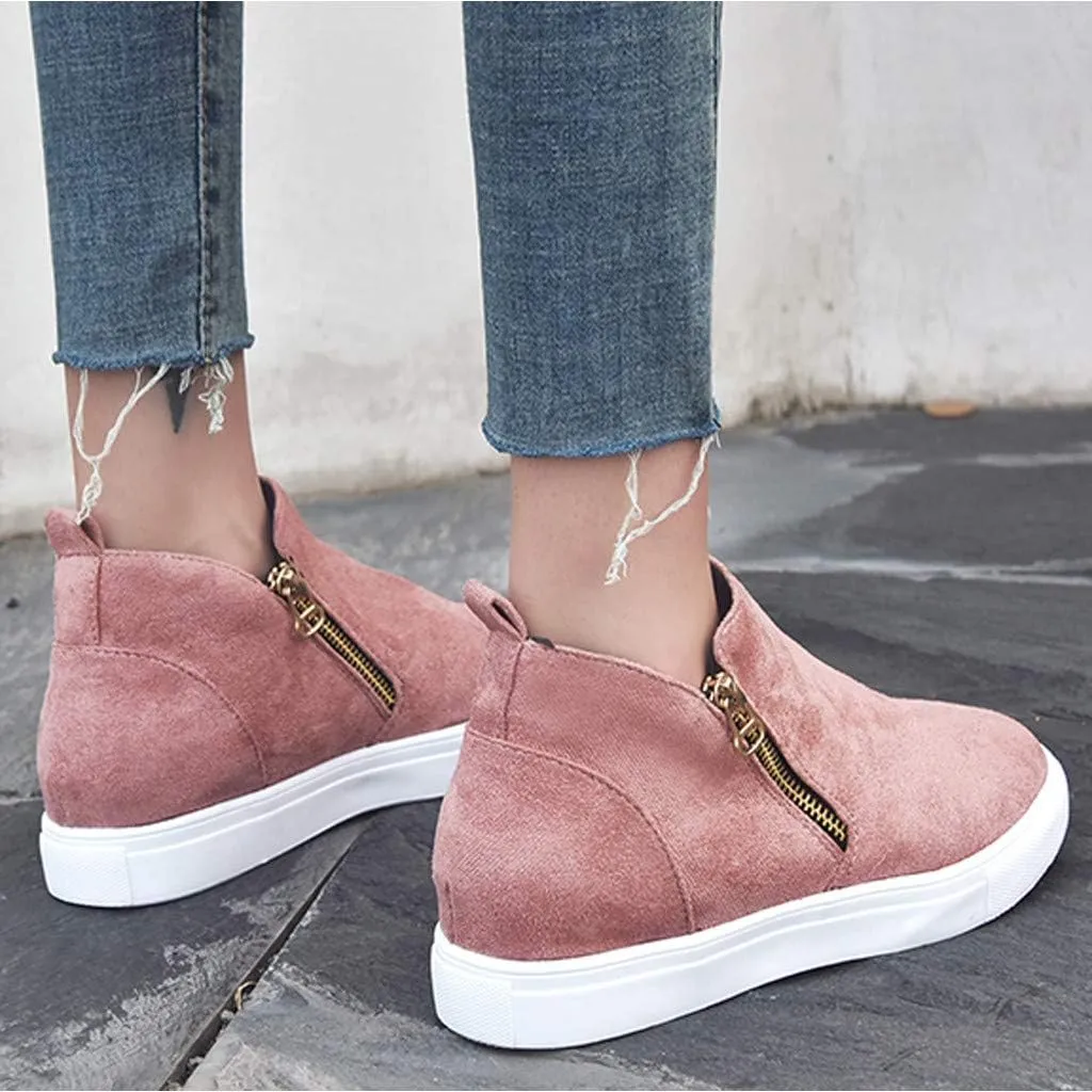 Gibobby Sneakers for Women Wide Width,Casual Slip On Lazy Shoes Breathable Hollow-Out Flat Loafers Wedge Shoes
