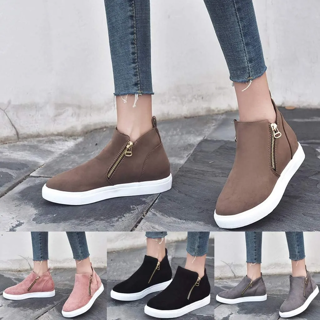 Gibobby Sneakers for Women Wide Width,Casual Slip On Lazy Shoes Breathable Hollow-Out Flat Loafers Wedge Shoes