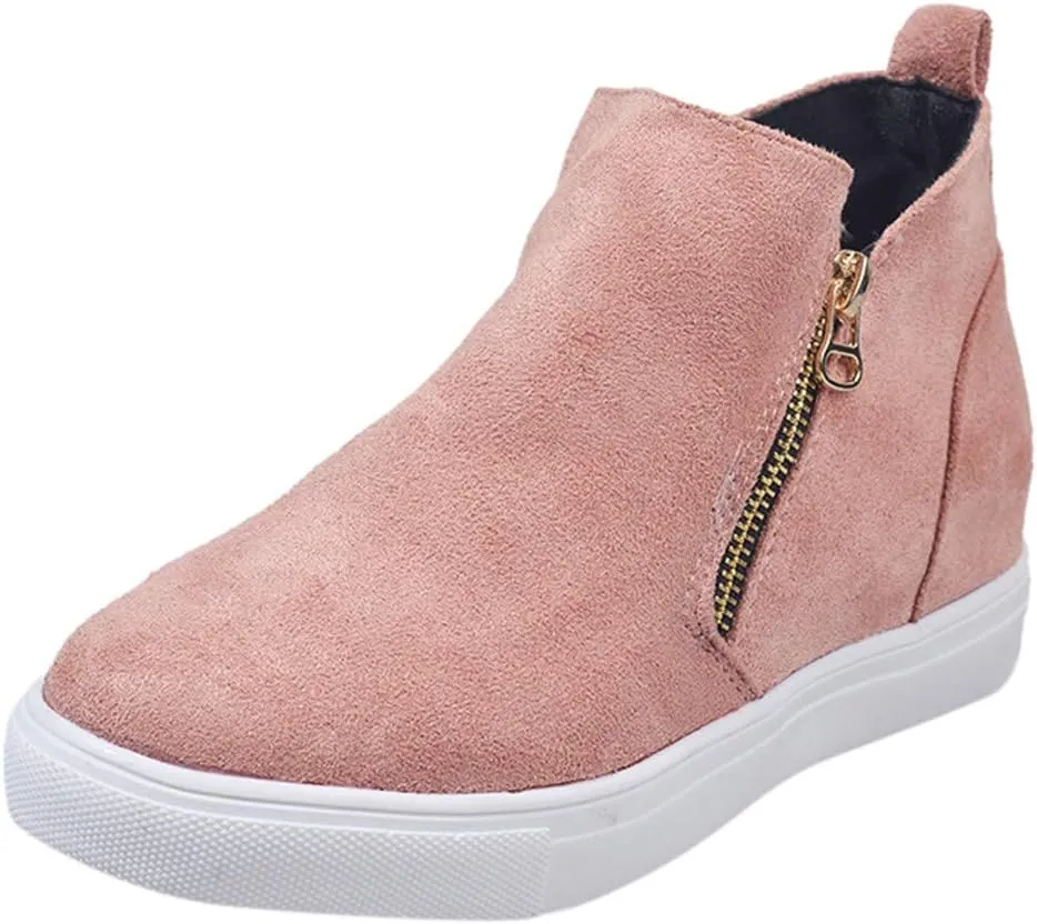 Gibobby Sneakers for Women Wide Width,Casual Slip On Lazy Shoes Breathable Hollow-Out Flat Loafers Wedge Shoes