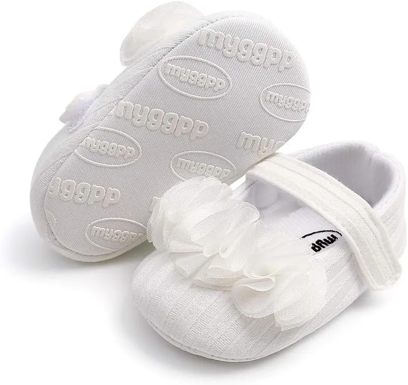 Girls Floral Princess Mary Jane Shoes Soft Sole Infant Moccasins Prewalker Wedding Dress Shoes