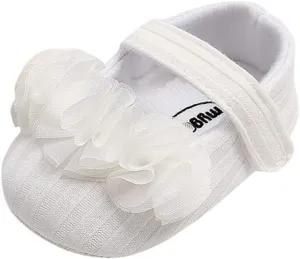 Girls Floral Princess Mary Jane Shoes Soft Sole Infant Moccasins Prewalker Wedding Dress Shoes