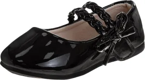Girls Maryjane Flats Slipon Dual Strap Closure - Formal Dress Shoes Mary Jane Sandal Flat