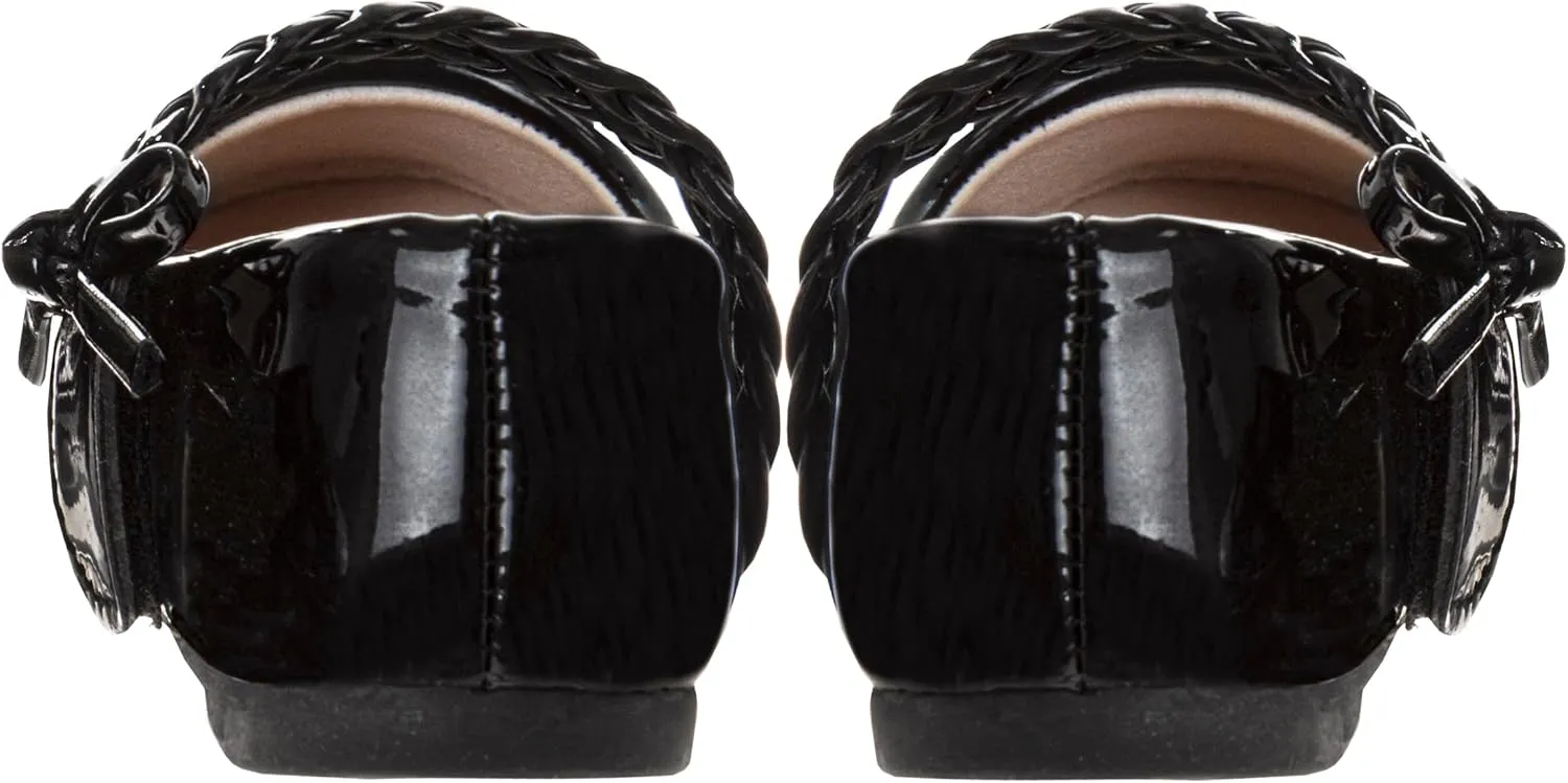 Girls Maryjane Flats Slipon Dual Strap Closure - Formal Dress Shoes Mary Jane Sandal Flat