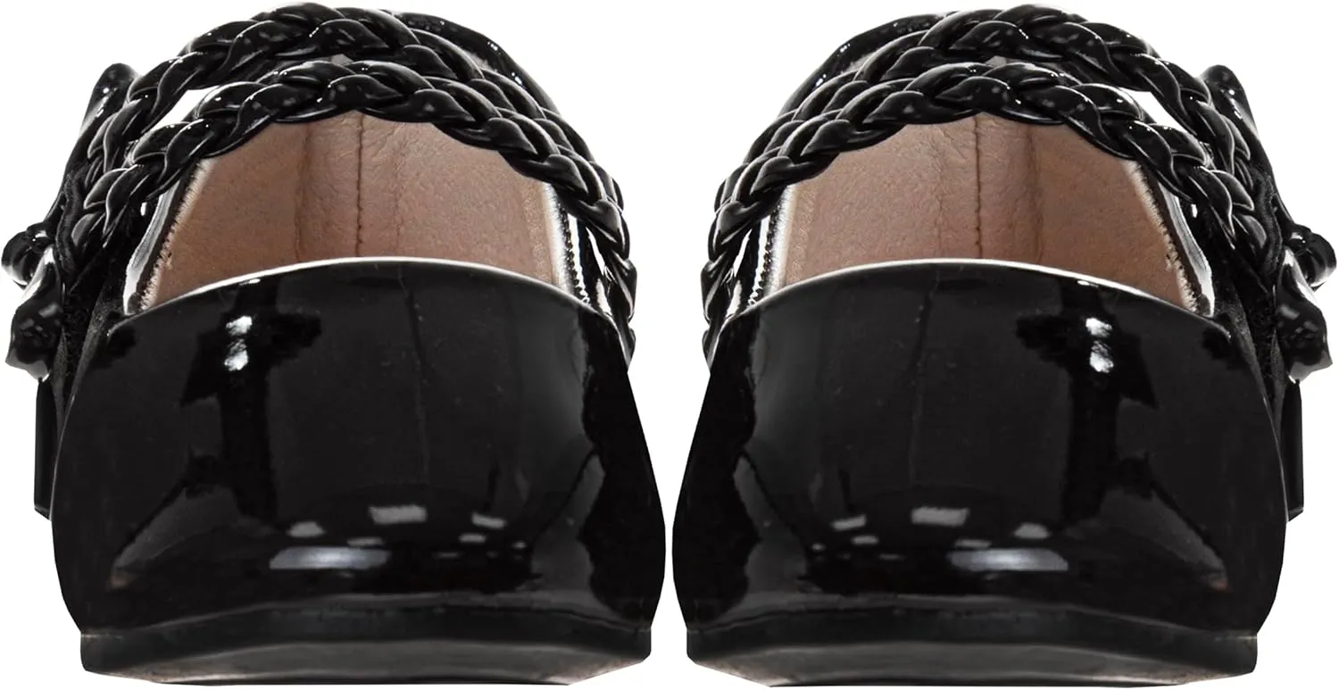 Girls Maryjane Flats Slipon Dual Strap Closure - Formal Dress Shoes Mary Jane Sandal Flat