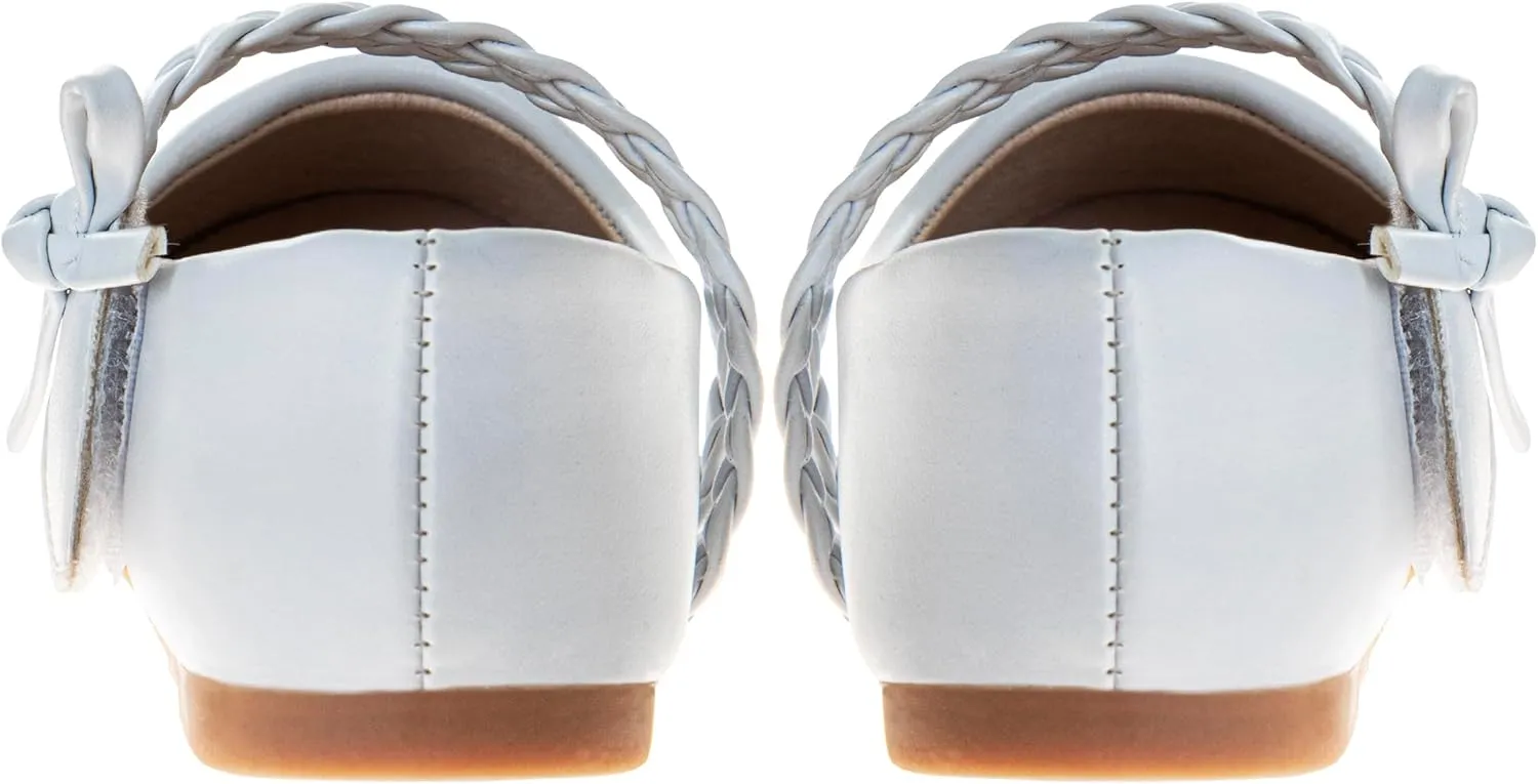 Girls Maryjane Flats Slipon Dual Strap Closure - Formal Dress Shoes Mary Jane Sandal Flat