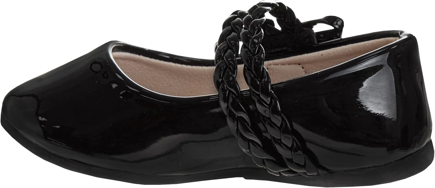 Girls Maryjane Flats Slipon Dual Strap Closure - Formal Dress Shoes Mary Jane Sandal Flat
