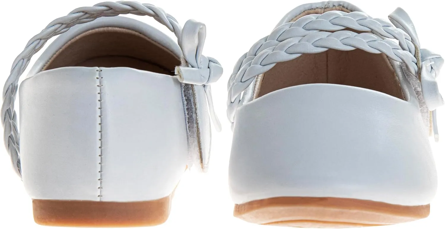 Girls Maryjane Flats Slipon Dual Strap Closure - Formal Dress Shoes Mary Jane Sandal Flat