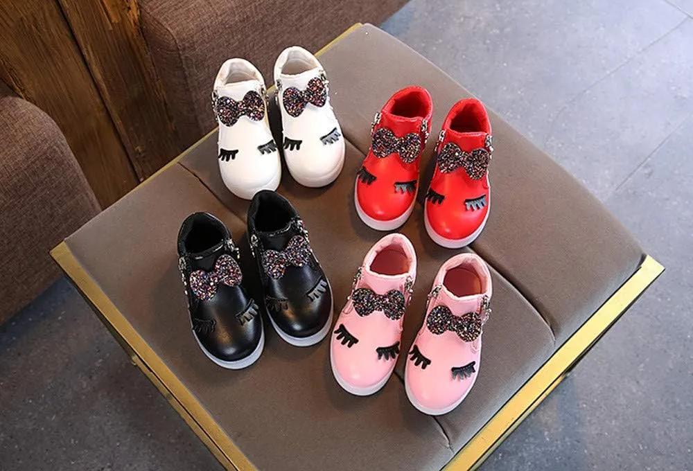 Girl's Snow Boots Ankle Boots for Girls Luminous Zipper Short Suede Booties Fashion Boots for Toddler Kids