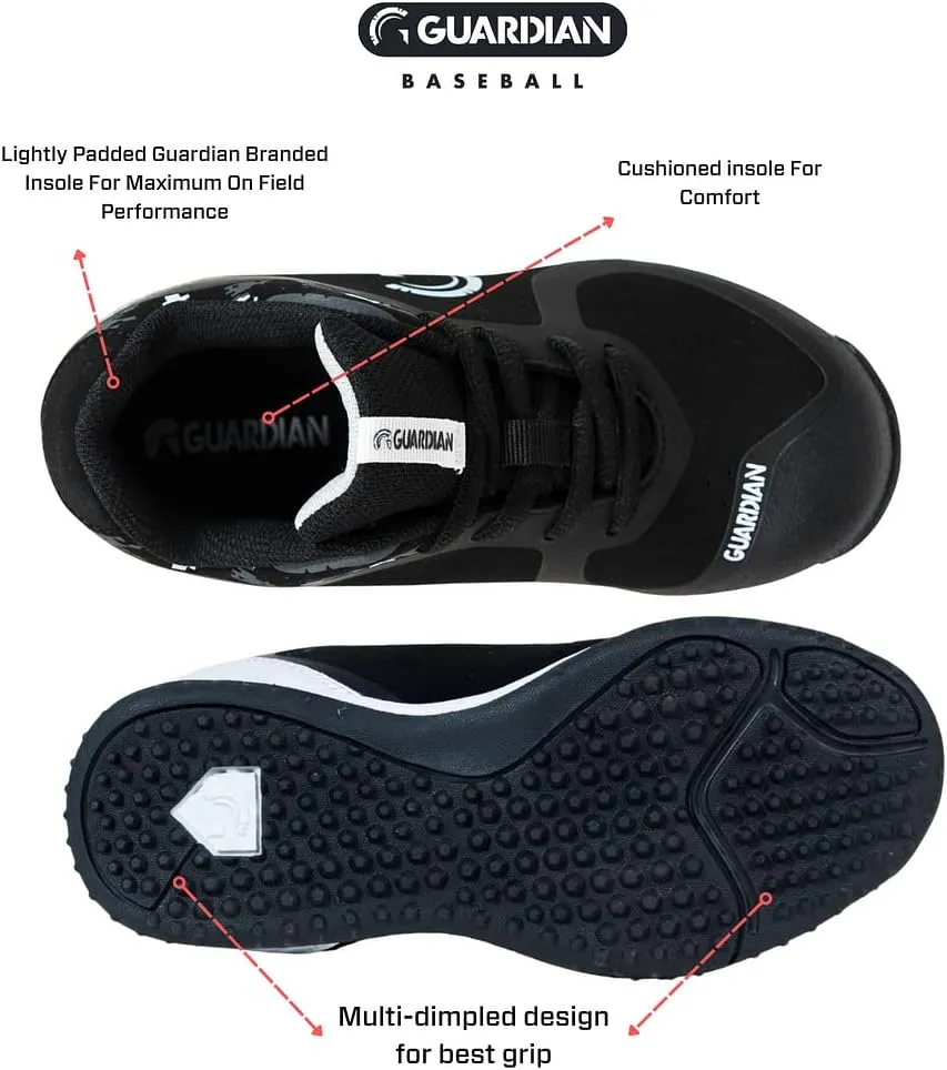 Guardian Bolt Youth Baseball Turf Shoes - Baseball Cleats for Boys and Girls Softball Shoes - Lightweight - Supportive - Comfortable Design