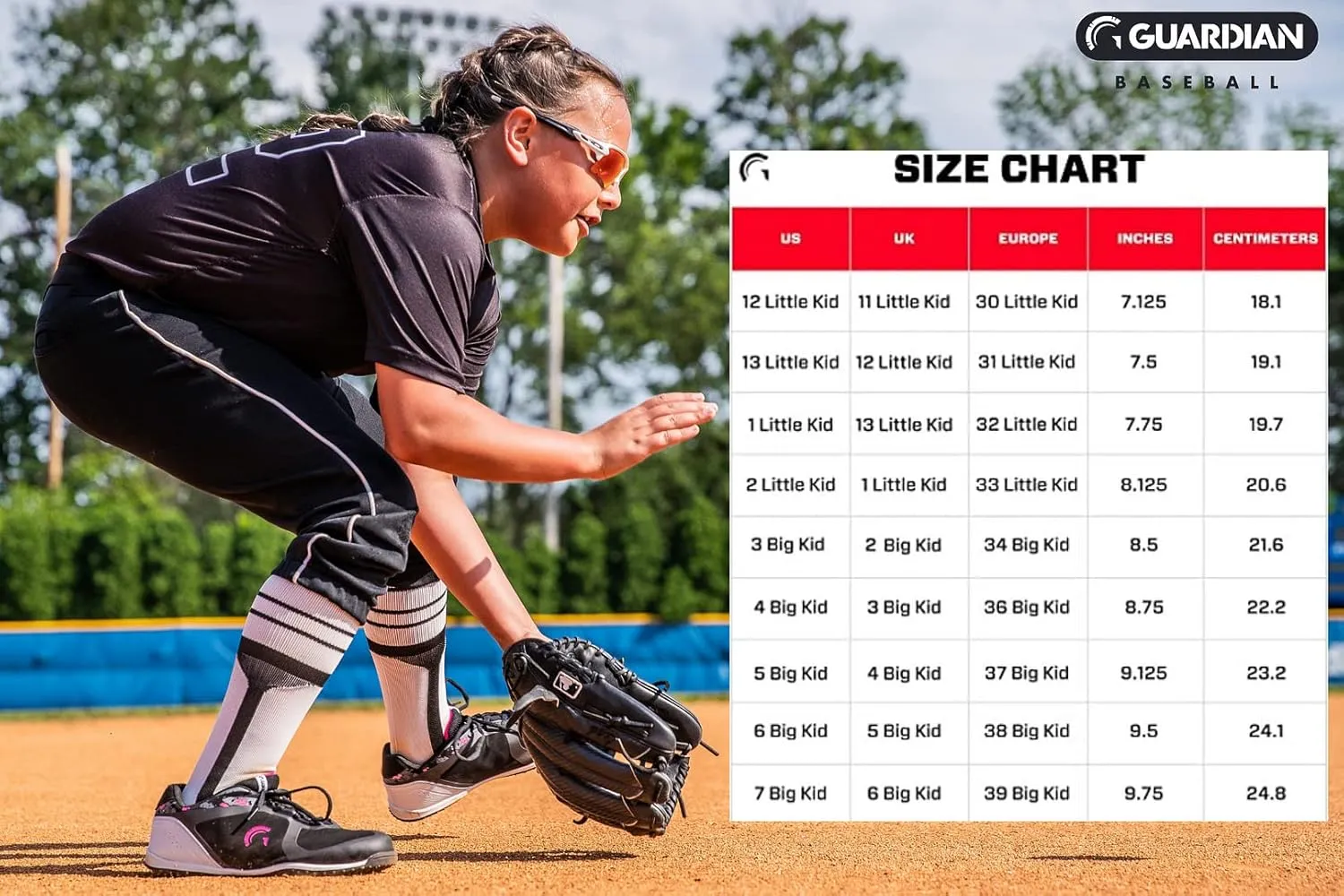 Guardian Bolt Youth Baseball Turf Shoes - Baseball Cleats for Boys and Girls Softball Shoes - Lightweight - Supportive - Comfortable Design
