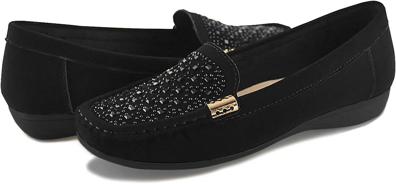 JABASIC Women Penny Moccasins Loafers Comfortable Slip On Driving Flats Shoes